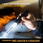 ARC LIGHT Briquet arc électrique et lampe torche - 100 lumens