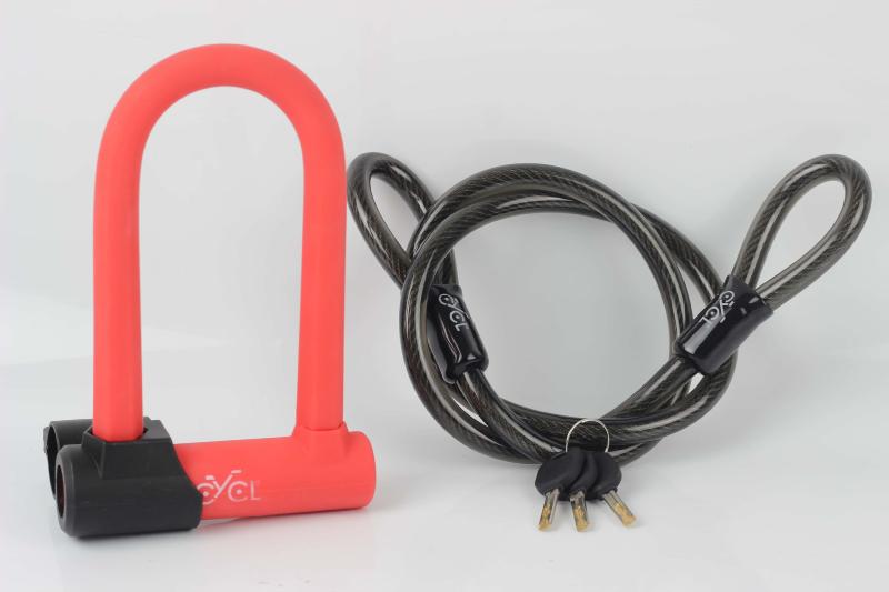 Redlock - Antivol U pour vélo ou trottinette + 1.20m de cable Flex