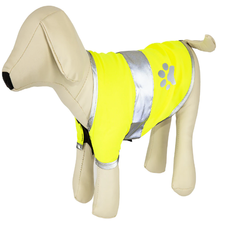 DOG VEST veste Chien avec bandes réflechissantes taille L - Jaune