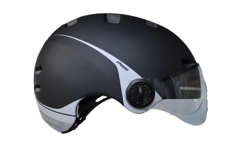 PHENIX NL Casque vélo/trott éclairage, clignotants, audio L - Noir