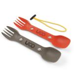 SPORK Lot de 2 couverts 3 en 1 cuillère-fourchette-couteau - Rouge et gris