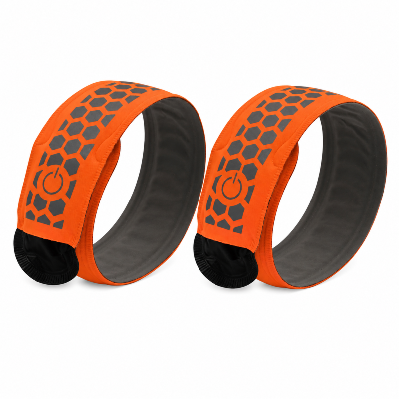 Lot de 2 Brassards lumineux à clap – Orange