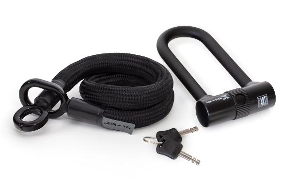 TEXLOCK Antivol tissé kevlar 80 centimètres et grand U - Noir
