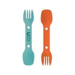 SPORK Lot de 2 couverts 3 en 1 cuillère-fourchette-couteau - orange et bleu