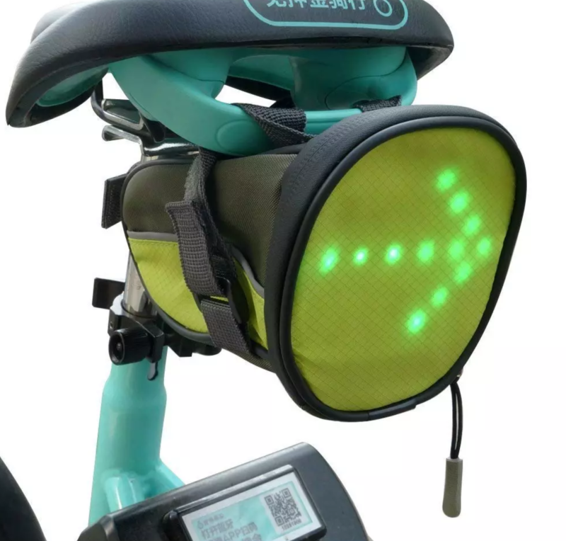 Sacoche vélo avec clignotants LED