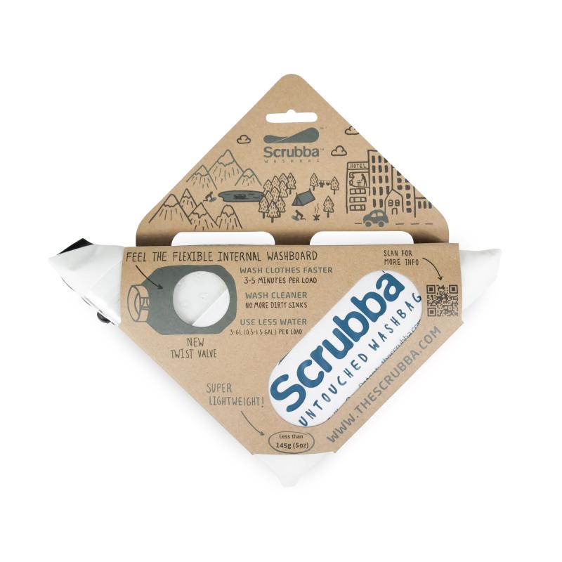 SCRUBBA sac de lavage format poche, léger et écoresponsable - Blanc