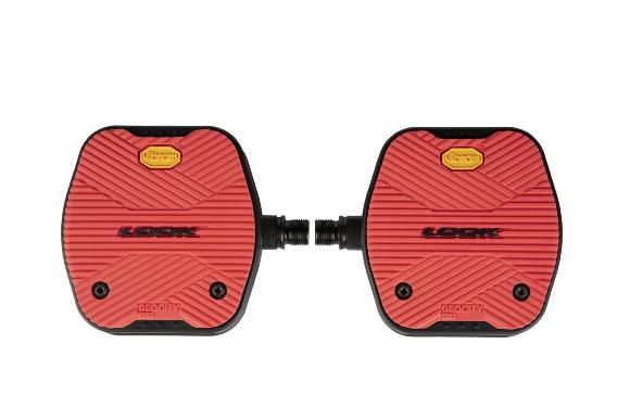 GEOCITY GRIP R Pédales vélo plates à grip VIBRAM - Rouges